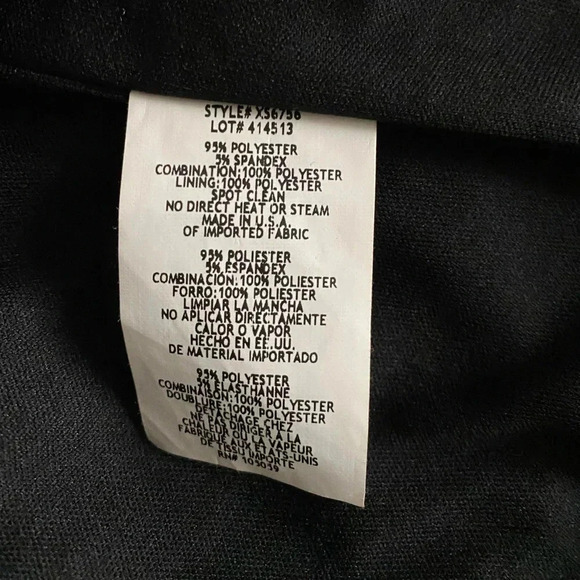 XSCAPE | Crystals Embellished Mesh-Trimmed Sheath Black Evening Dress Size 10 - Picture 13 of 14